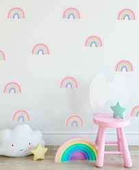 24 Pastel Colour Rainbows Wall Stickers