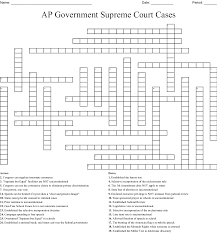 This happens when a different case involving the same constitutional issues as an earlier case is reviewed by the court and seen in a new light, typically because of changing social and political situations. Landmark Supreme Court Cases Word Search Wordmint