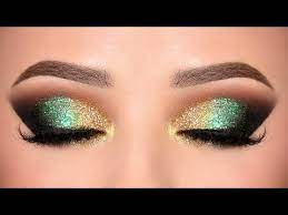 gold glitter smokey eye makeup tutorial