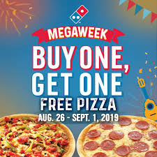 Today, there are over 130 domino's pizza outlets all over malaysia. Domino S Pizza Megaweek Promo 2019 Buy 1 Get 1 And Free Pizzas In 2021 Food Menu Design Dominos Pizza Pizza