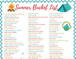 Summer Bucket List For Kids Free