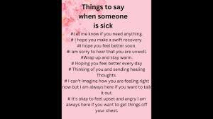 things to say when someone is sick
