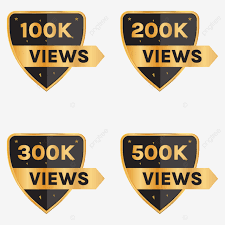 100k views to 500k plus banner vector