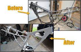 powder coating dirt bike frame for