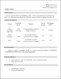 resume format for b pharma freshers pdf   Resume Template Example