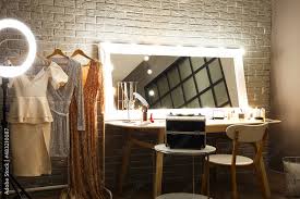 modern interior of stylish makeup room