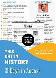 It's time to put your skills to the test! This Day In History For Seniors August