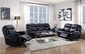 lv00060 black leather motion sofas