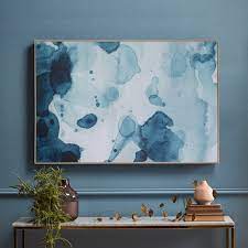 Webster Lexis Blue Framed Canvas Wall Art