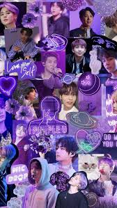 bts purple aesthetic collage bts