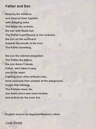 father and son poem by uwe kolbe