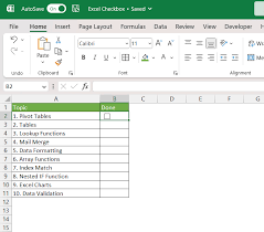how to insert checkbox in excel in 5