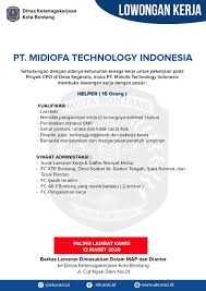 Lowongan kerja pt dewasutratex terbaru di cimahi 2021. Lowongan Kerja Pt Midiofa Technology Indonesia Akurasi