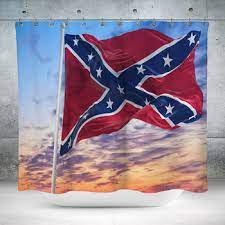 rebel flag shower curtains bath mats