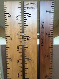 Engraved Wood Ruler Growth Chart Inches Metric Life Size