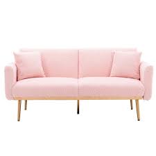 Eloisa 63 Wide Loveseat Sofa Bed Mercer41 Fabric Light Pink Polyester Blend