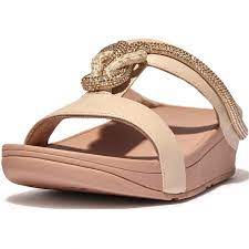 fitflop fino crystal sandals beige