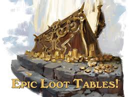 Refer to the treasure tables and roll d% once for each type of treasure (coins, goods, items) on the level section of the table that corresponds to the creature's challenge rating (for groups of creatures, use the encounter level for the encounter instead). Better Loot Tables For Fantasy Rpgs Lore Wise Games