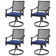Gymax 4pcs Patio Swivel Dining Chairs