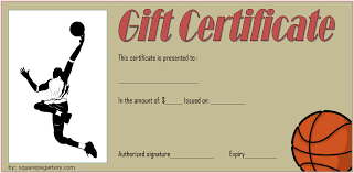 Basketball Gift Certificate Template 2 Paddle At The Point