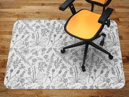 Drawn Herbs Chair Mat Carpet Black