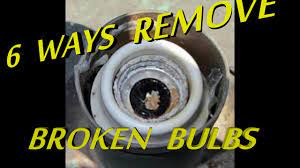 remove broken light bulb from socket