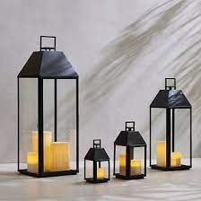 modern black metal outdoor lanterns