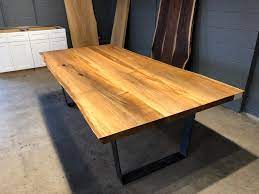 Amish dining room / especially for a dining table. Silver Maple Table Top Tree Purposed Detroit Michigan Live Edge Slabs Reclaimed Wood