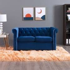 chester 2 seater fabric sofa deep blue