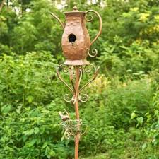 Antique Copper Teapot Birdhouse Garden