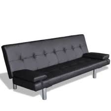 clack faux leather sofa bed w 2