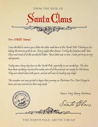 Santa Response Letter Template Santas Reply Letter Mailed Or