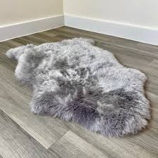 sheepskin rug light grey various