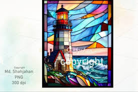 Stained Glass Lighthouse Sublimation