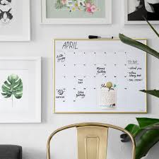 In this video i'll share an easy diy calendar you can make for free or pretty close to it!supplies:18x24 poster frame (walmart has them for cheap!)paint chip. U Brands 20 In X 16 In Gold Aluminum Frame Magnetic Monthly Calendar Dry Erase Board 364u00 01 The Home Depot