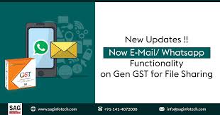 gen gst software e mail and whatsapp