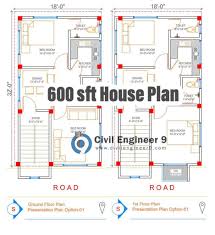 600 sqft house plan in autocad