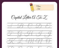 30 pages of free cursive letters a to z