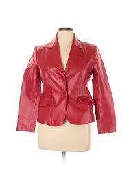 Details About Metro Style Women Red Leather Jacket 10 Petite