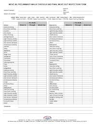 Move In Move Out Inspection Checklist