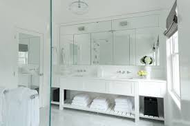 built in bathroom vanity with shelf