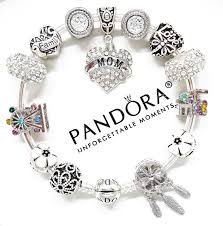 pandora silver bracelet with white mom
