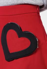 Women Clothing Love Moschino Denim Skirt Rosso Moschino