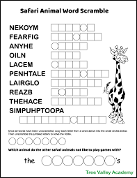 Our tool will unscramble the anagram and output the unscrambled word together with a definition. African Safari Animals Word Scramble Tree Valley Academy