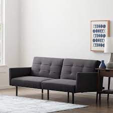 Charcoal Linen Futon Chair Sofa Bed