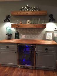Rustic Bar With Ikea Cabinets And