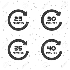25 30 35 And 40 Minutes Rotation Icons Timer Symbols