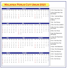 Kalendar tahun 2021 ini lengkap dengan cuti bagi kelepasan am negeri dan persekutuan. Perlis Cuti Umum Kalendar 2021