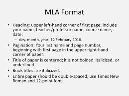 Mla Mla Format Heading Upper Left Hand Corner Of First