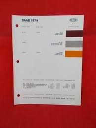 Details About 1974 Saab Paint Chip Color Chart Vintage Old European Card